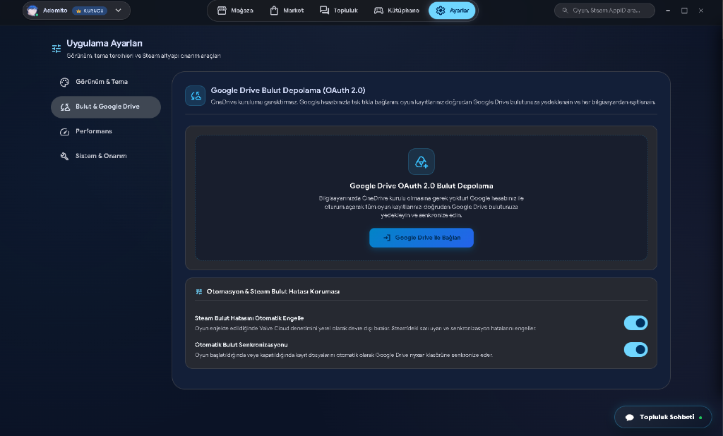 Google Drive Bulut Depolama (OAuth 2.0)